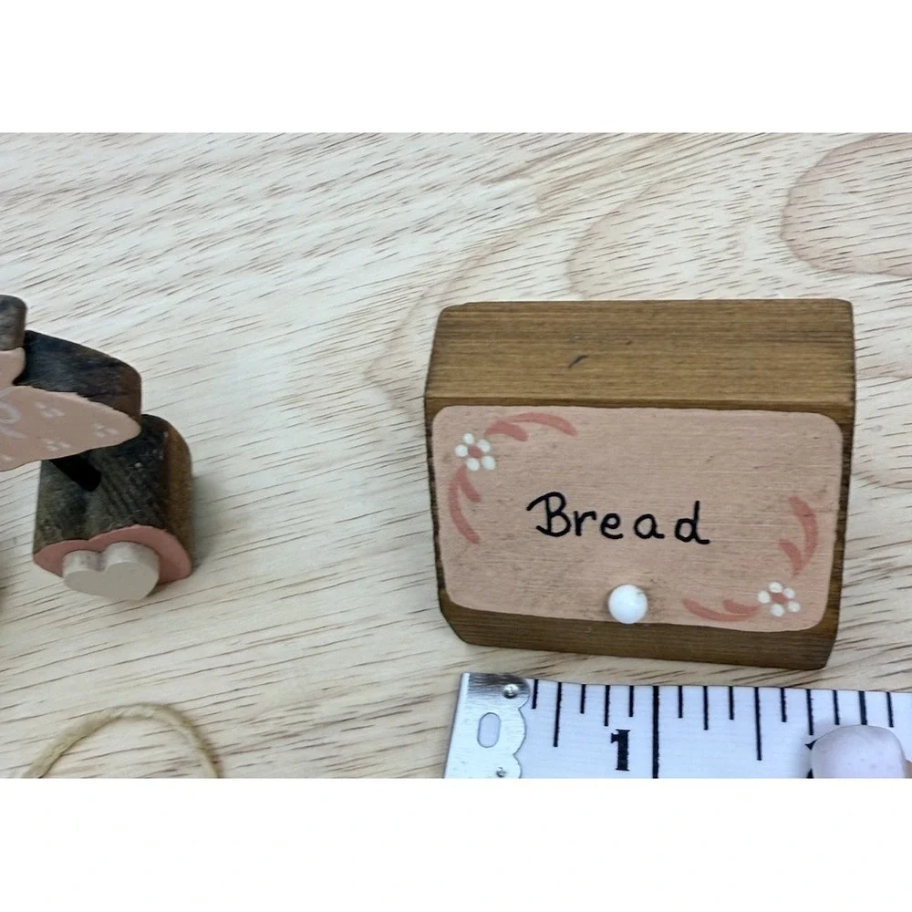 Primitive Miniature Kitchen Decor  Bread Box Rolling Pin Candles‎ Butter Jar #14